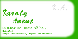 karoly ament business card